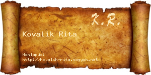 Kovalik Rita névjegykártya